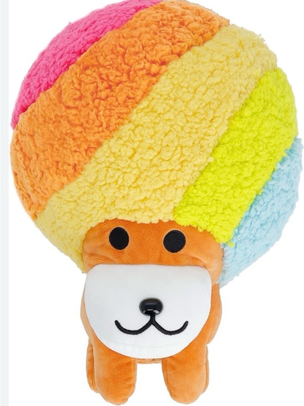 Plush Rainbow Afro Dog Toy - Multicolor